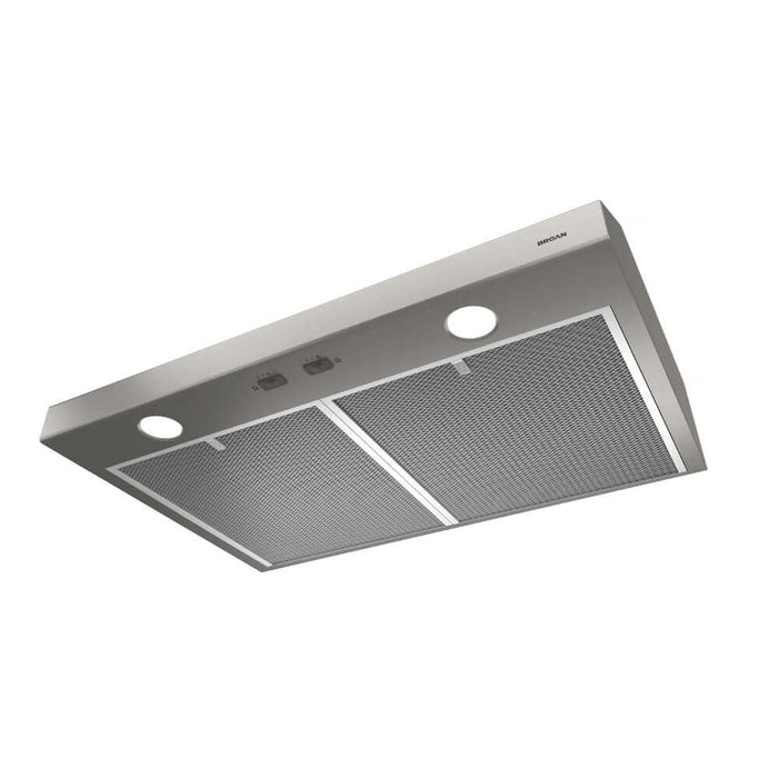 Broan Glacier 30-inch Range Hood, 300 Max Blower CFM, 5 Sones in Stainless Steel