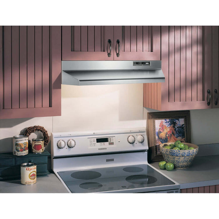 Broan 30-Inch Convertible Under-Cabinet Range Hood, 230 Max CFM in Stainless Steel