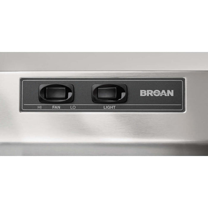 Broan 30-Inch Convertible Under-Cabinet Range Hood, 230 Max CFM in Stainless Steel