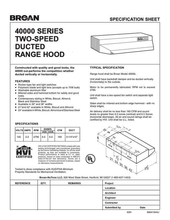 Broan 30-Inch Convertible Under-Cabinet Range Hood, 230 Max CFM in Stainless Steel