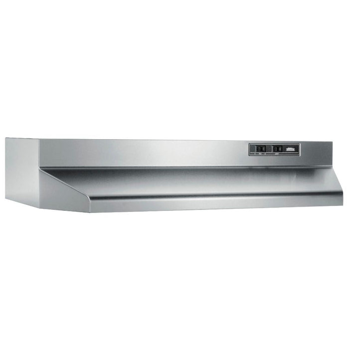 Broan 30-Inch Convertible Under-Cabinet Range Hood, 230 Max CFM in Stainless Steel