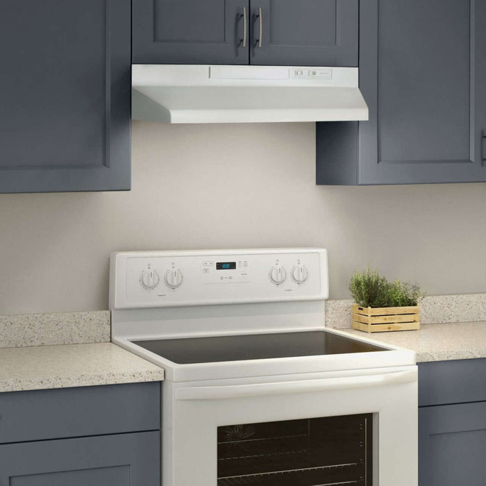 Broan 30-Inch Convertible Under-Cabinet Range Hood, 230 Max Blower CFM in Monochromatic White