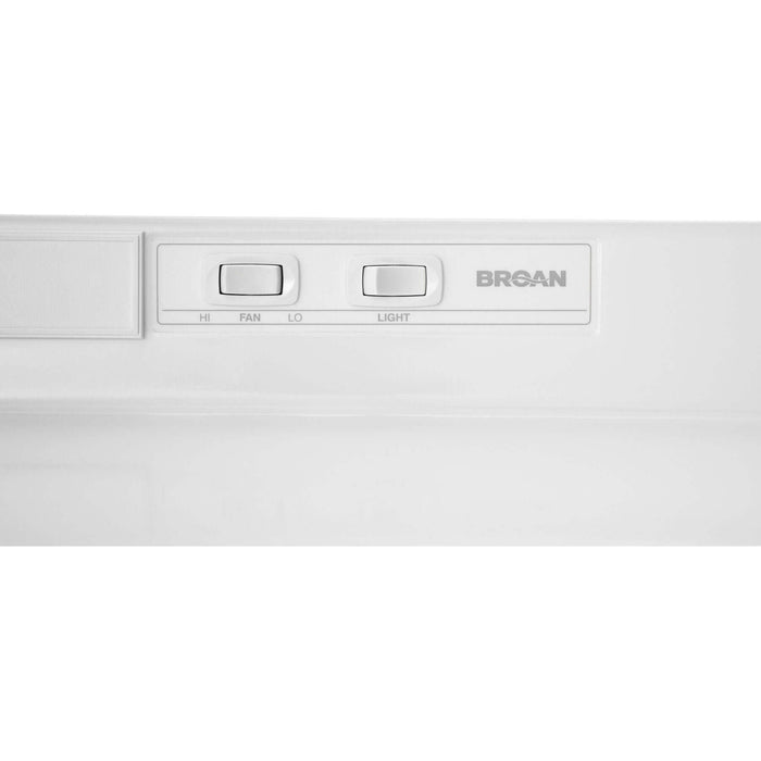 Broan 30-Inch Convertible Under-Cabinet Range Hood, 230 Max Blower CFM in Monochromatic White