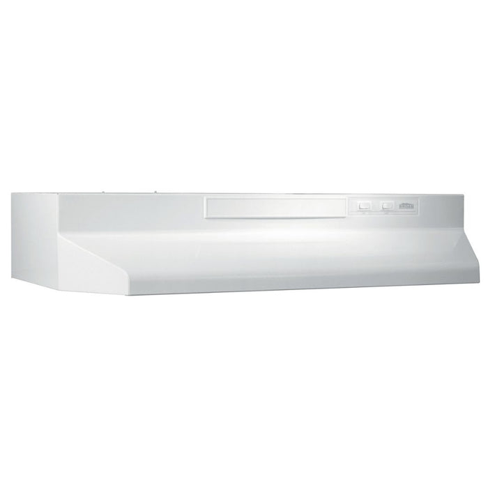 Broan 30-Inch Convertible Under-Cabinet Range Hood, 230 Max Blower CFM in Monochromatic White