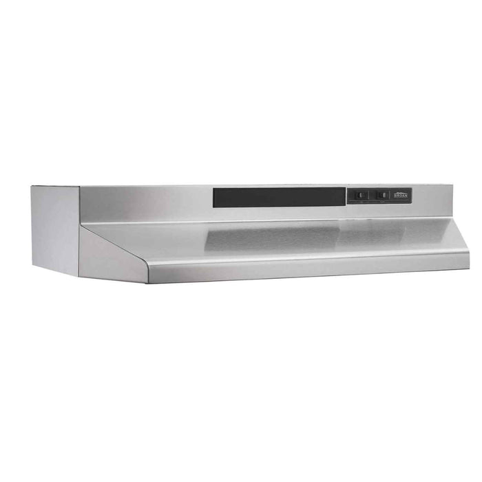 Broan 36-inch Convertible Under-Cabinet Range Hood, 230 Max Blower CFM in Stainless Steel