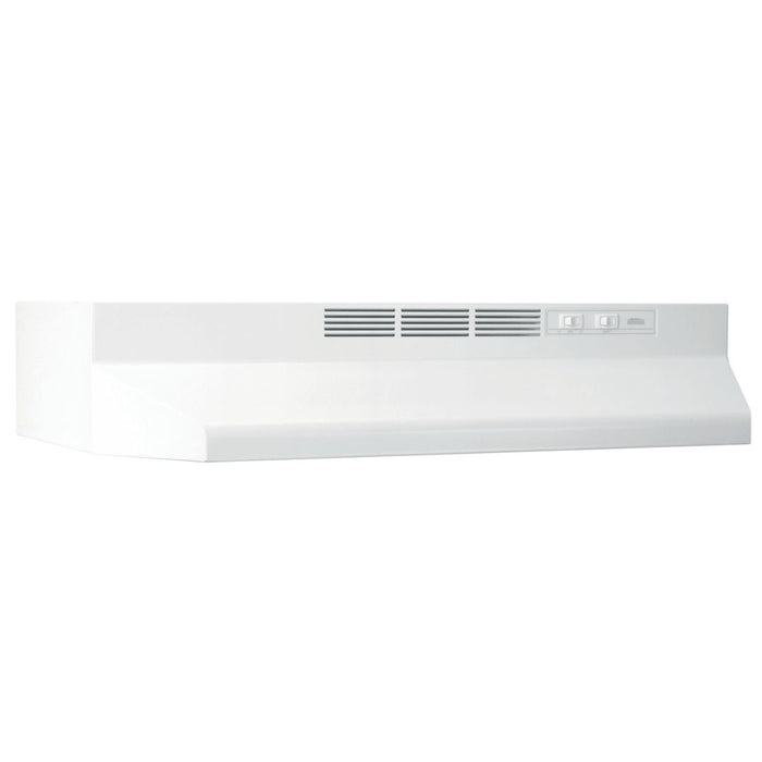 Broan 30-inch Convertible Non-Ducted Under-Cabinet Range Hood, 190 Max CFM in White