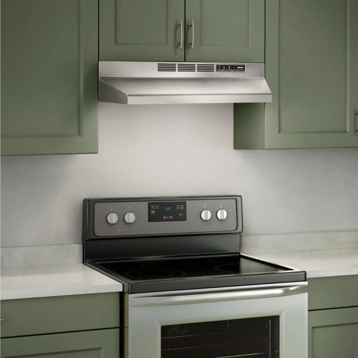 Broan 30-Inch Non-Ducted Under-Cabinet Range Hood, 190 Max CFM in Stainless Steel