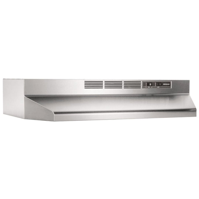 Broan 30-Inch Non-Ducted Under-Cabinet Range Hood, 190 Max CFM in Stainless Steel