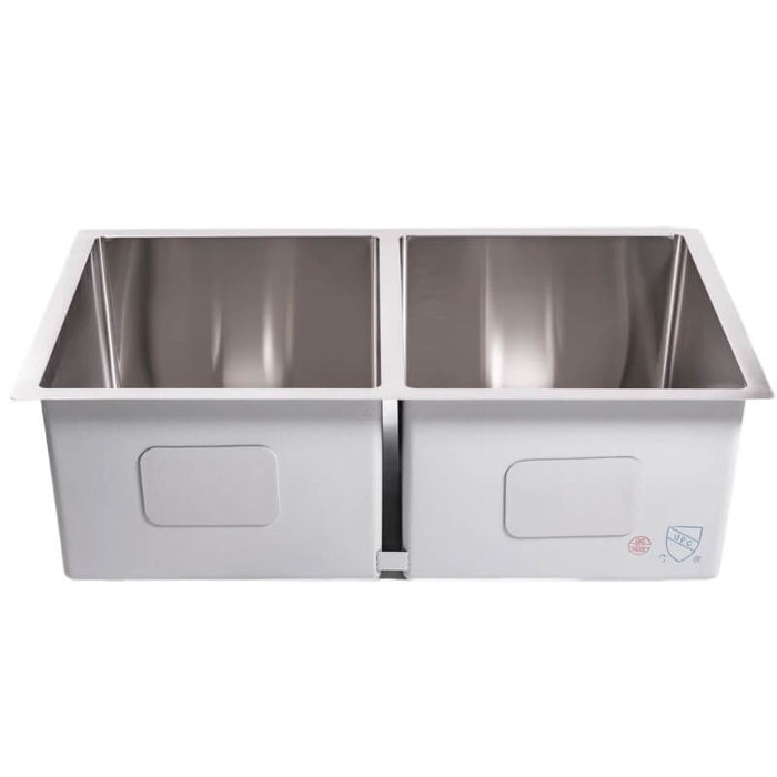 Cameo 32-Inch Stainless Steel 50/50 Double Basin Sink