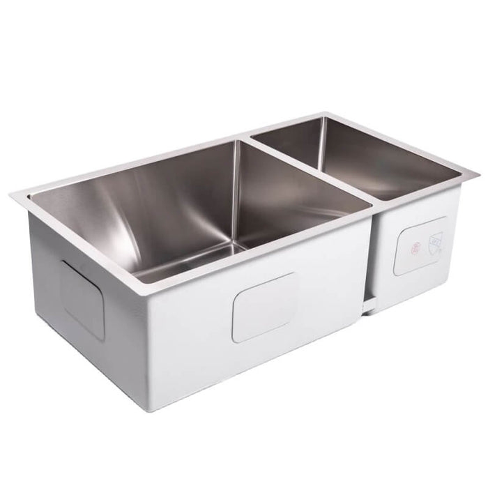 Cameo 32-Inch Stainless Steel 70/30 Double Basin Sink