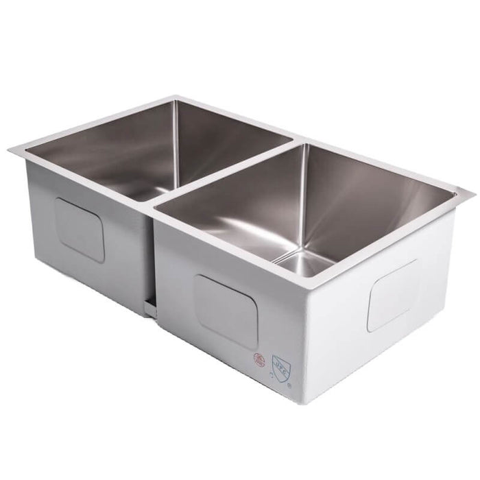 Cameo 32-Inch Stainless Steel 50/50 Double Basin Sink