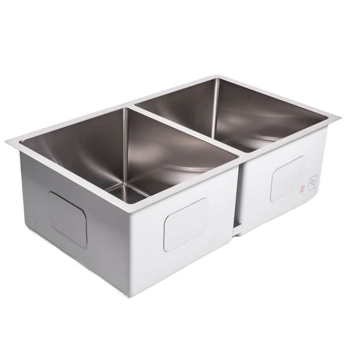 Cameo 32-Inch Stainless Steel 50/50 Double Basin Sink