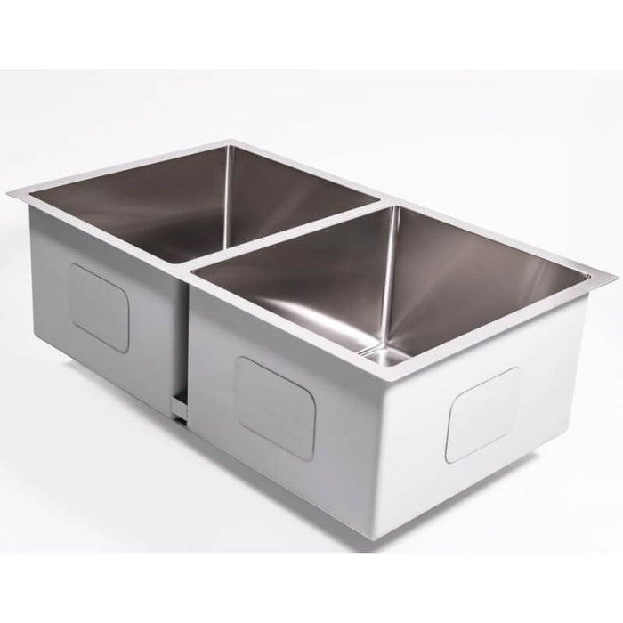 Cameo 32-Inch Stainless Steel 50/50 Double Basin Sink