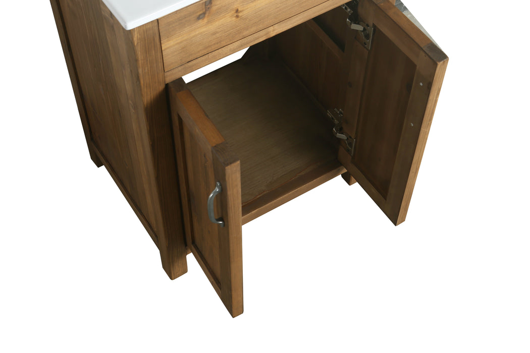 Bryson 24" Single Sink Vanity In Walnut with Porcelain Top