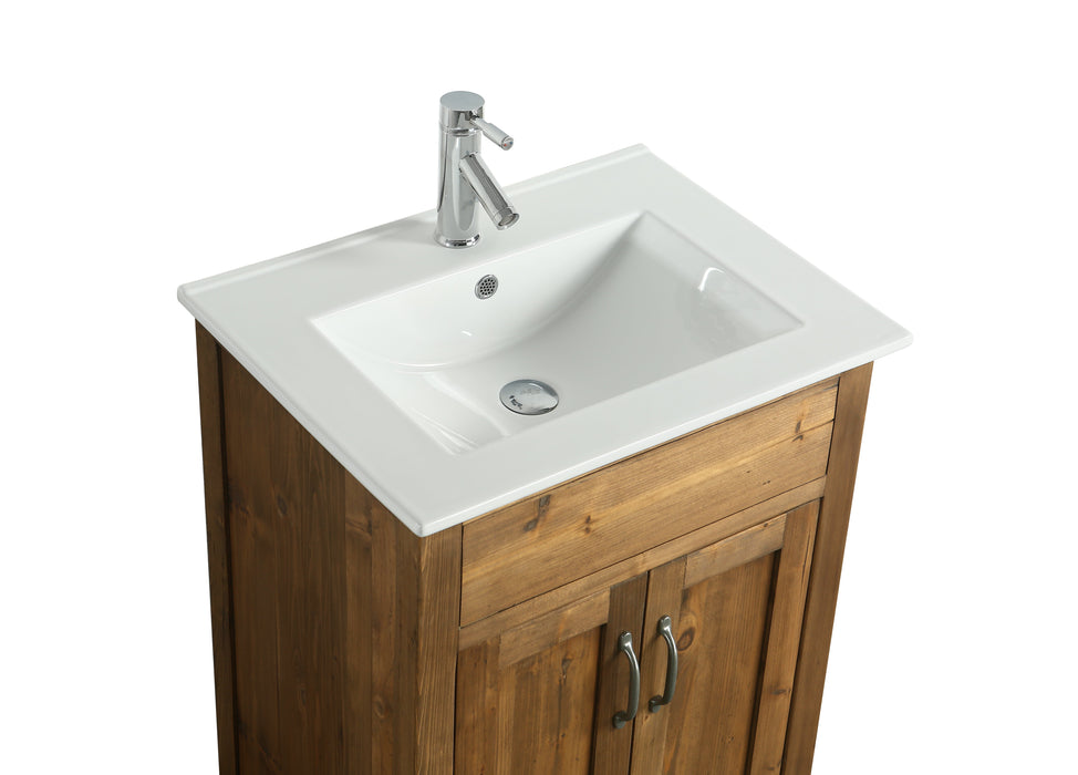 Bryson 24" Single Sink Vanity In Walnut with Porcelain Top