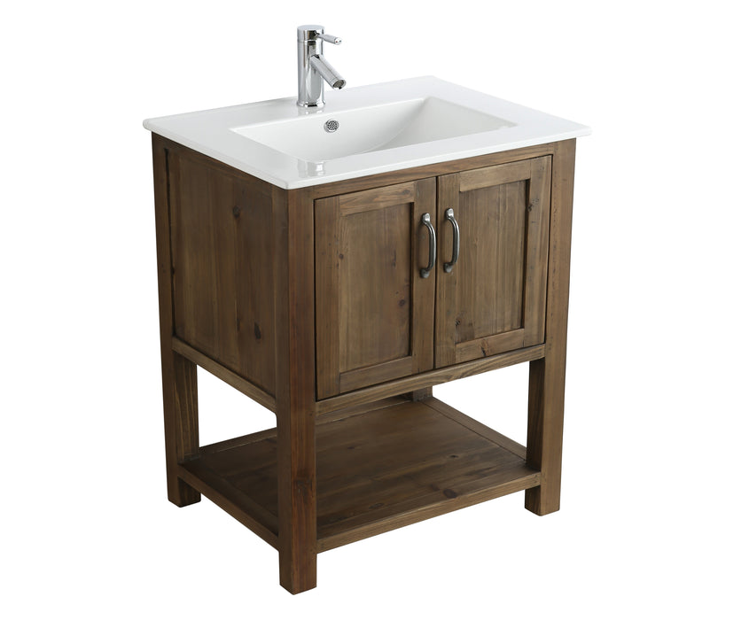 Austin 30" Single Sink Vanity In Walnut with Porcelain Top