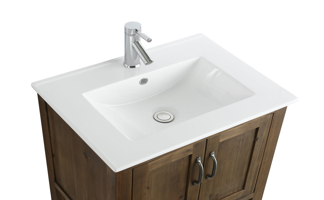 Austin 30" Single Sink Vanity In Walnut with Porcelain Top