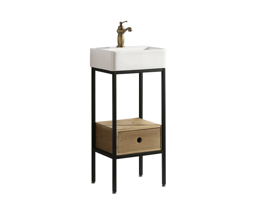 Cassidy 16" Single Sink Vanity in Natural with Porcelain Top