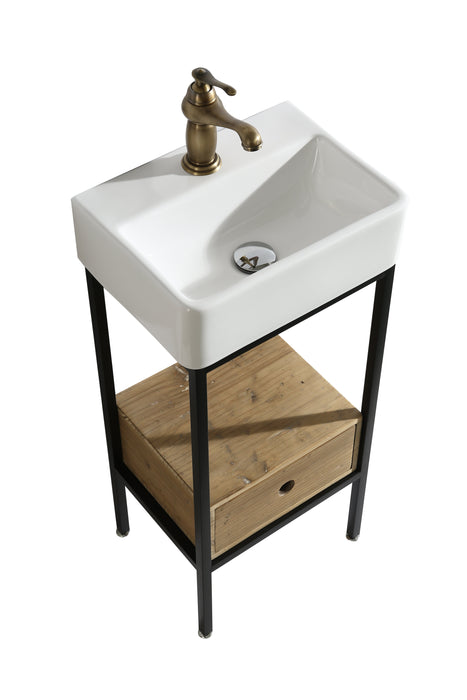 Cassidy 16" Single Sink Vanity in Natural with Porcelain Top