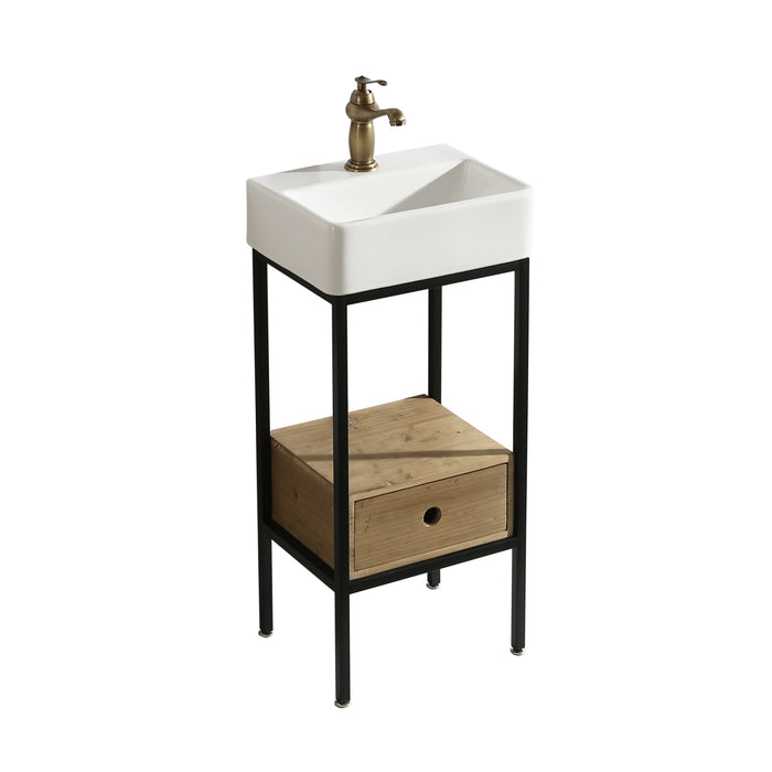 Cassidy 16" Single Sink Vanity in Natural with Porcelain Top