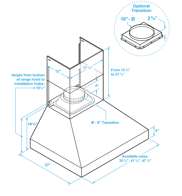 Victory Twister BBQ 48 Inch 1200 CFM Outdoor Range Hood for BBQ in Stainless Steel