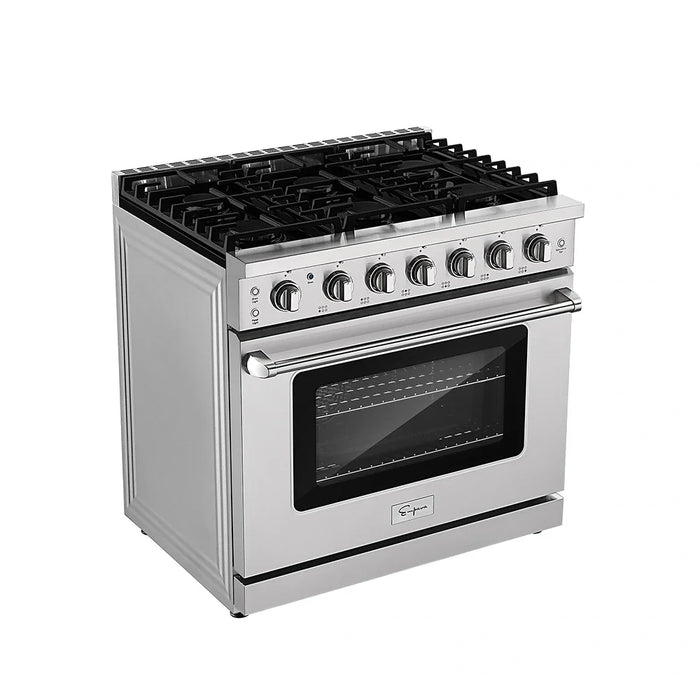 Empava 36-inch Pro-Style Slide-In Single Oven Gas Range in Stainless Steel