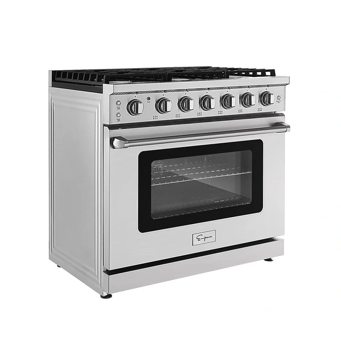 Empava 36-inch Pro-Style Slide-In Single Oven Gas Range in Stainless Steel