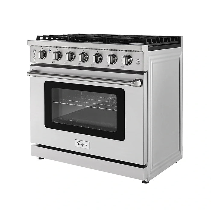 Empava 36-inch Pro-Style Slide-In Single Oven Gas Range in Stainless Steel