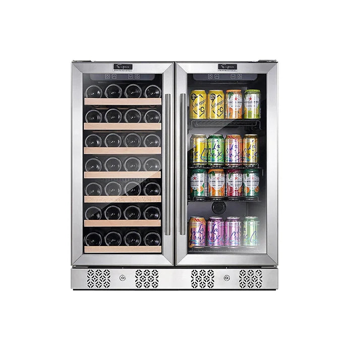 Empava Dual Zone Wine and Beverage Cooler Fridge in Stainless Steel