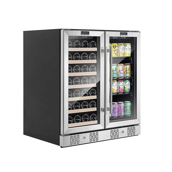 Empava Dual Zone Wine and Beverage Cooler Fridge in Stainless Steel