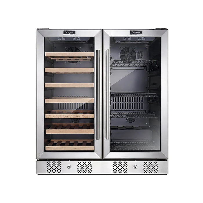 Empava Dual Zone Wine and Beverage Cooler Fridge in Stainless Steel