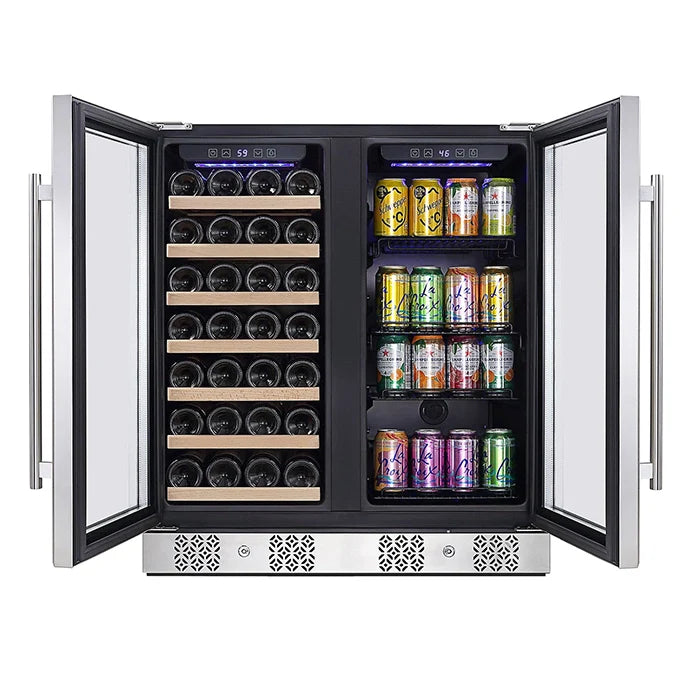 Empava Dual Zone Wine and Beverage Cooler Fridge in Stainless Steel