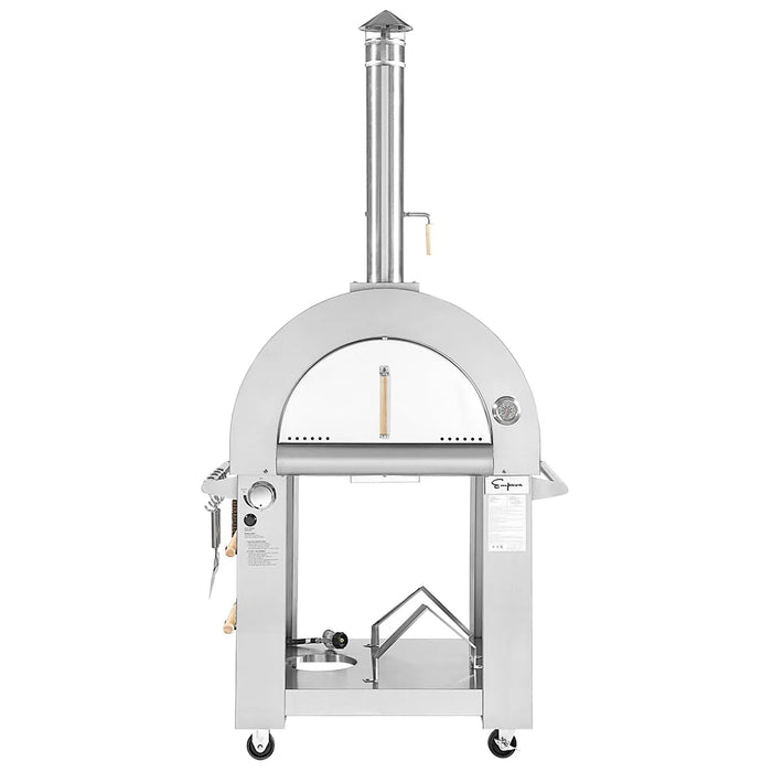 Empava Outdoor Wood-Fired and Gas Pizza Oven in Stainless Steel