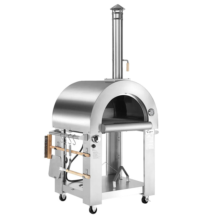 Empava Outdoor Wood-Fired and Gas Pizza Oven in Stainless Steel