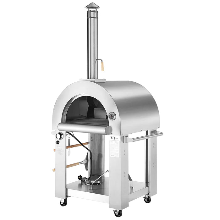 Empava Outdoor Wood-Fired and Gas Pizza Oven in Stainless Steel