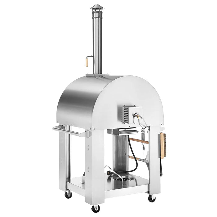 Empava Outdoor Wood-Fired and Gas Pizza Oven in Stainless Steel