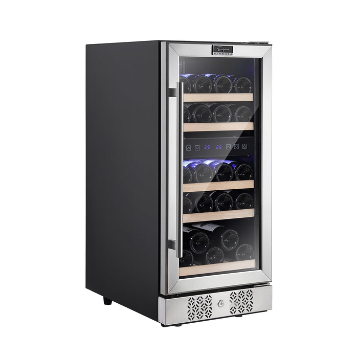 Empava 15-Inch Dual Zone Compact Wine Cooler in Stainless Steel