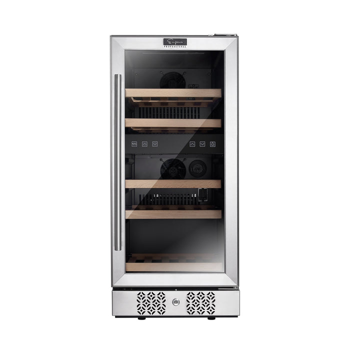 Empava 15-Inch Dual Zone Compact Wine Cooler in Stainless Steel