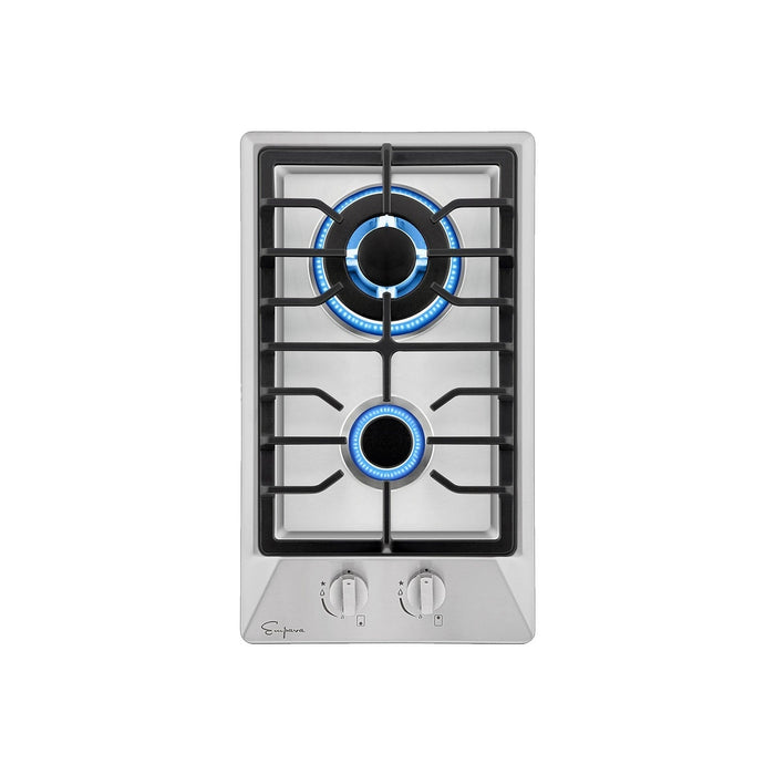 Empava 12 in. 2 burner Stainless Steel Gas Cooktop in Stainless Steel