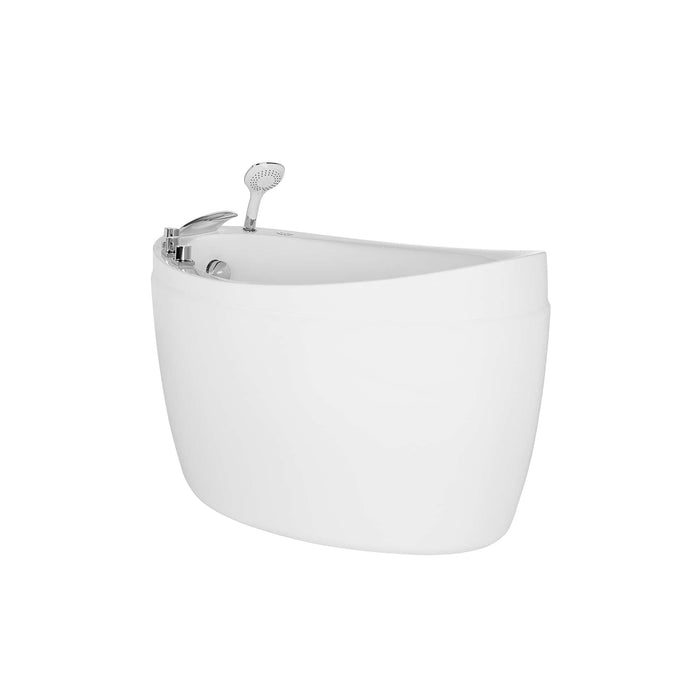 48" Freestanding Japanese-Style Air Massage Tub with Reversible Drain