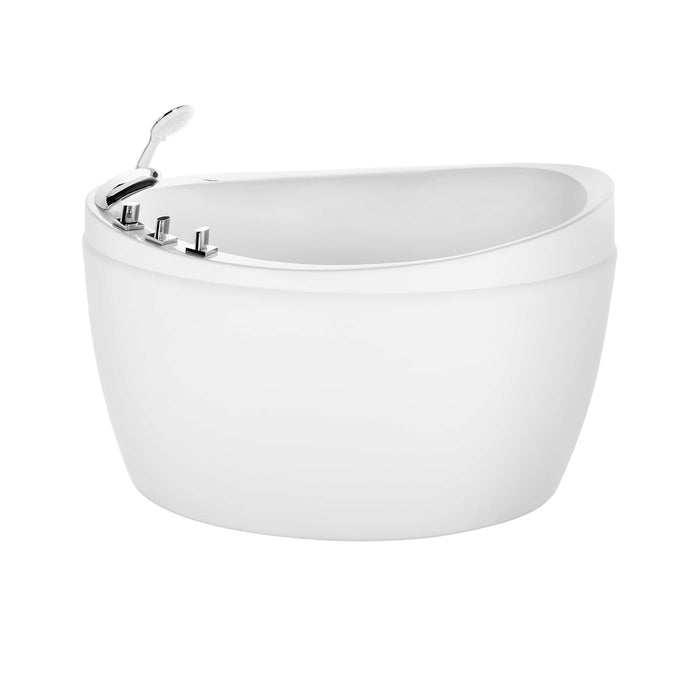 Empava 59" Freestanding Japanese-Style Reversible Drain Soaking Tub in White