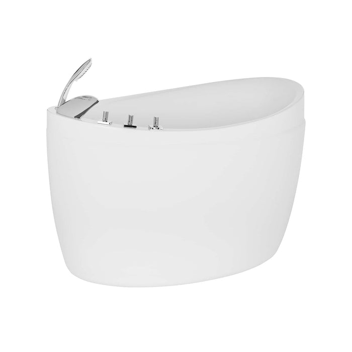 Empava 59" Freestanding Japanese-Style Reversible Drain Soaking Tub in White