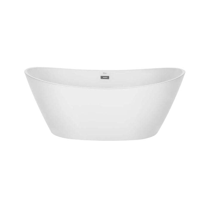 59" Freestanding Soaking Tub with LED Lighting and Central Drain