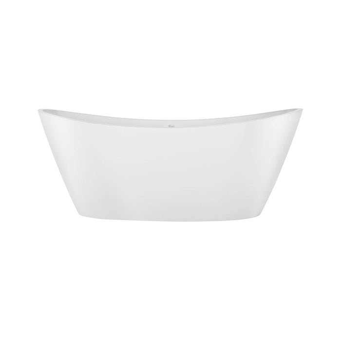 59" Freestanding Soaking Tub with LED Lighting and Central Drain