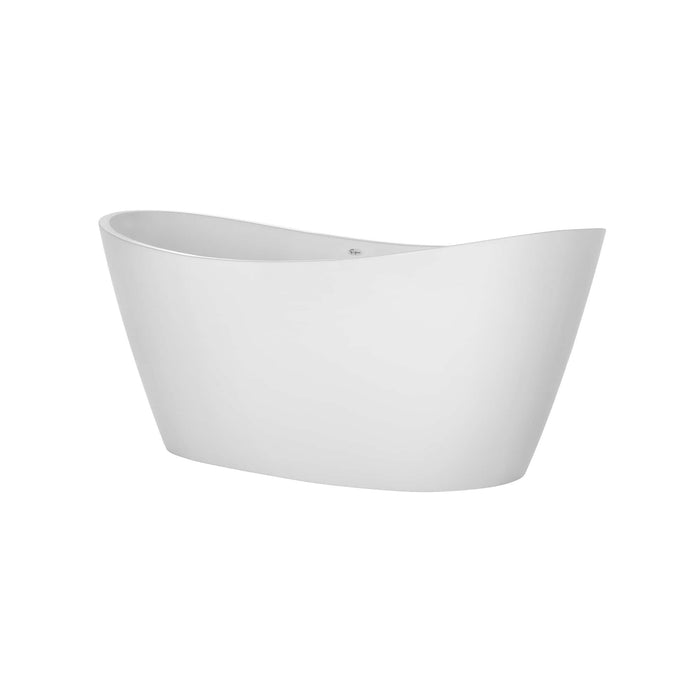 59" Freestanding Soaking Tub with LED Lighting and Central Drain