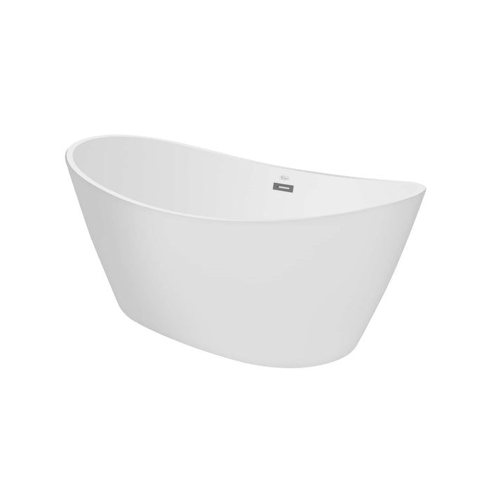 59" Freestanding Soaking Tub with LED Lighting and Central Drain