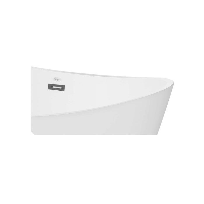 59" Freestanding Soaking Tub with LED Lighting and Central Drain