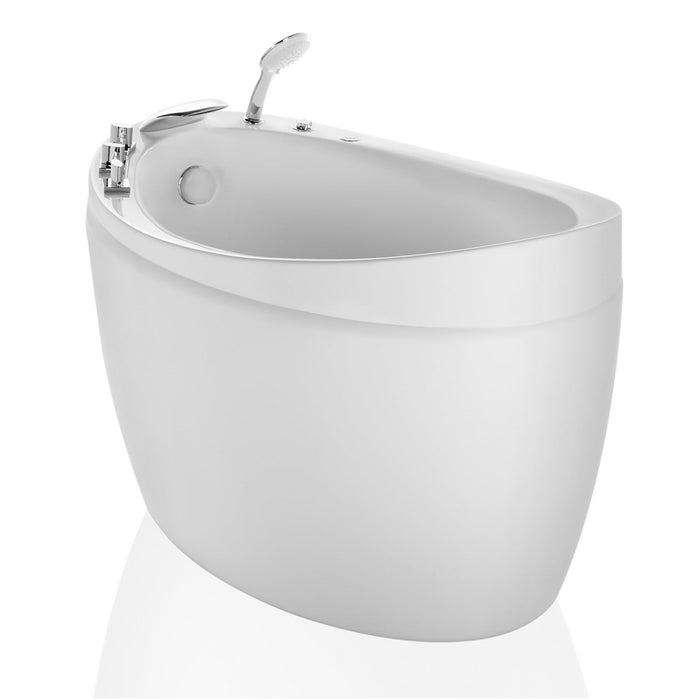 59" Freestanding Japanese-Style Air Massage Tub with Reversible Drain