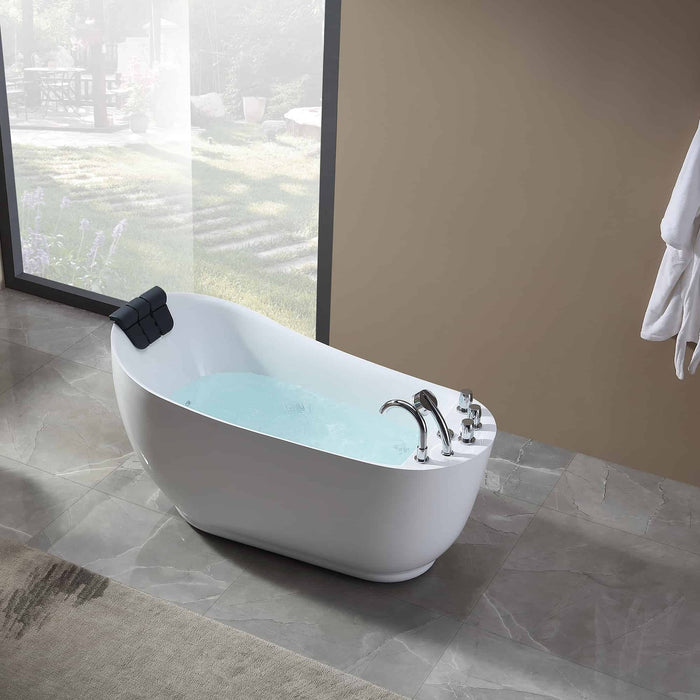 Empava 67" Acrylic Freestanding Reversible Drain Whirlpool Tub in White