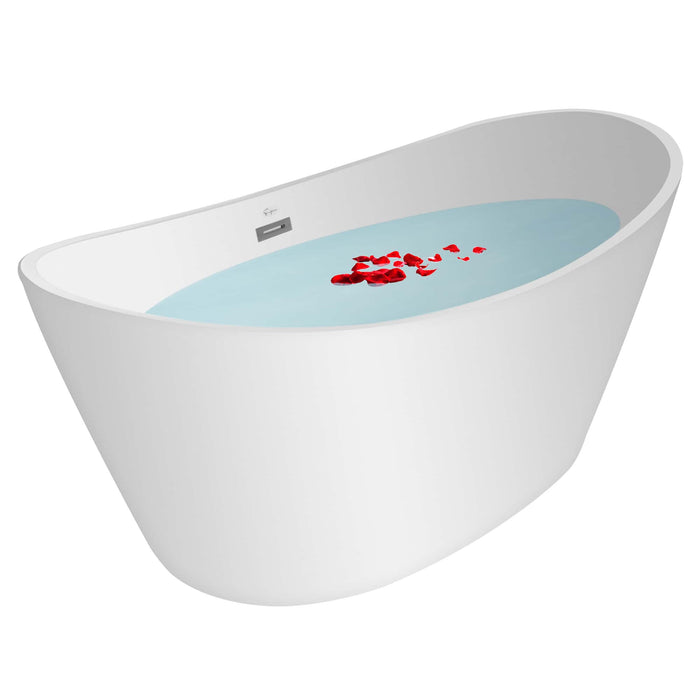 67" Freestanding LED Soaking Tub with Central Drain